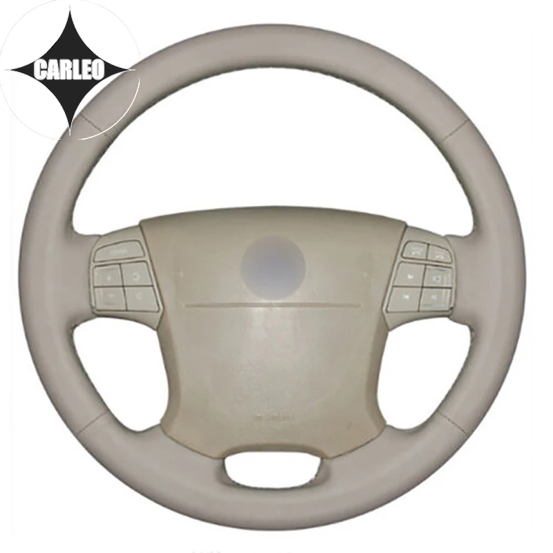 

DIY чехол рулевого колеса автомобиля для Volvo S80 XC70 V70 натуральная белая кожа изготовленная на заказ ручная вышивка держатель Топ Слои Обёрточная бумага