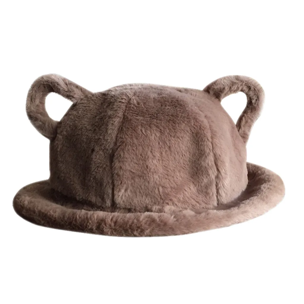Женская зимняя шапка-ведро, милая и теплая шапка, Охотничья, Рыбацкая шапка, весна-осень, новая простая модная однотонная Повседневная шапка