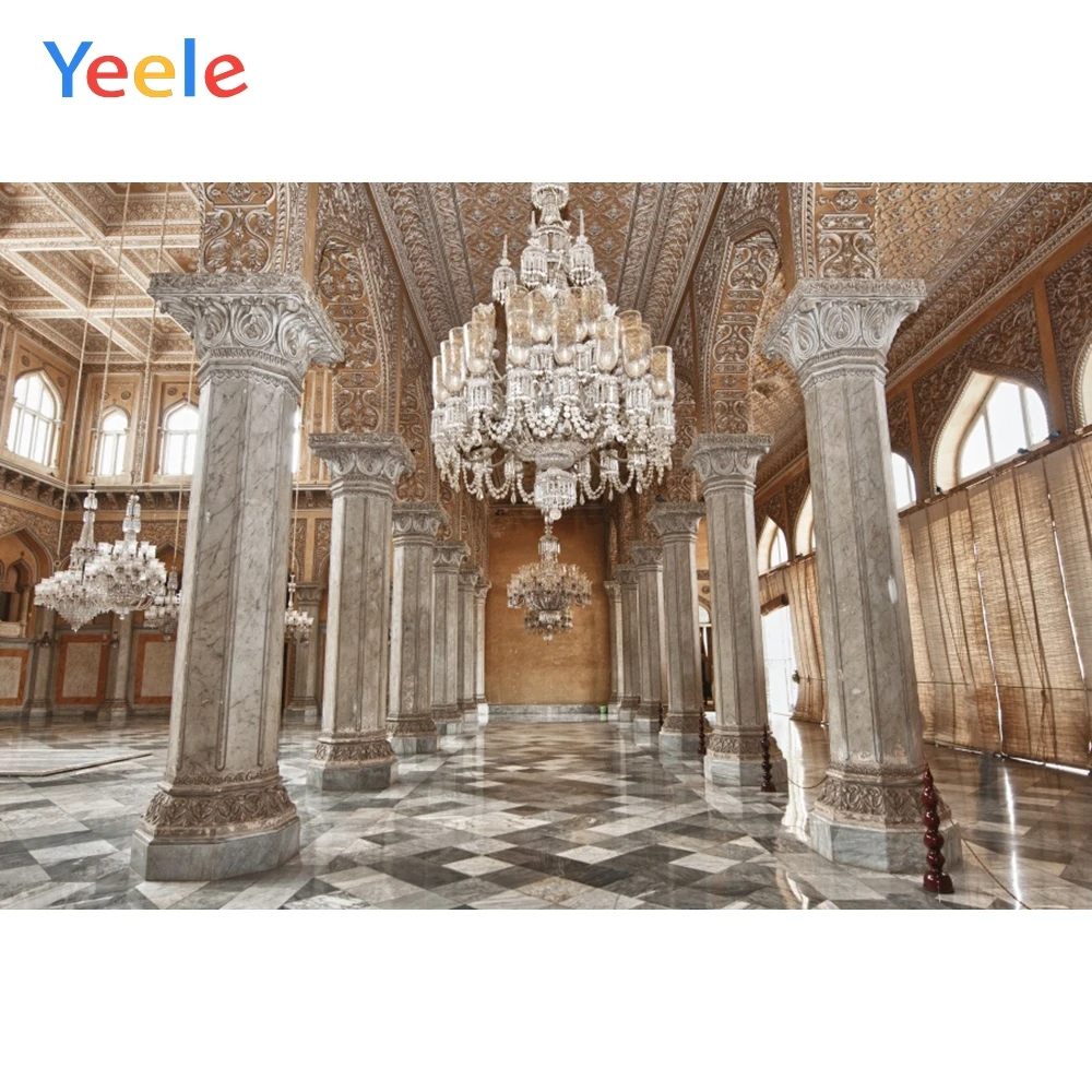 Роскошные Настенные фоны Yeele для фотосъемки с изображением дворца колонн люстры