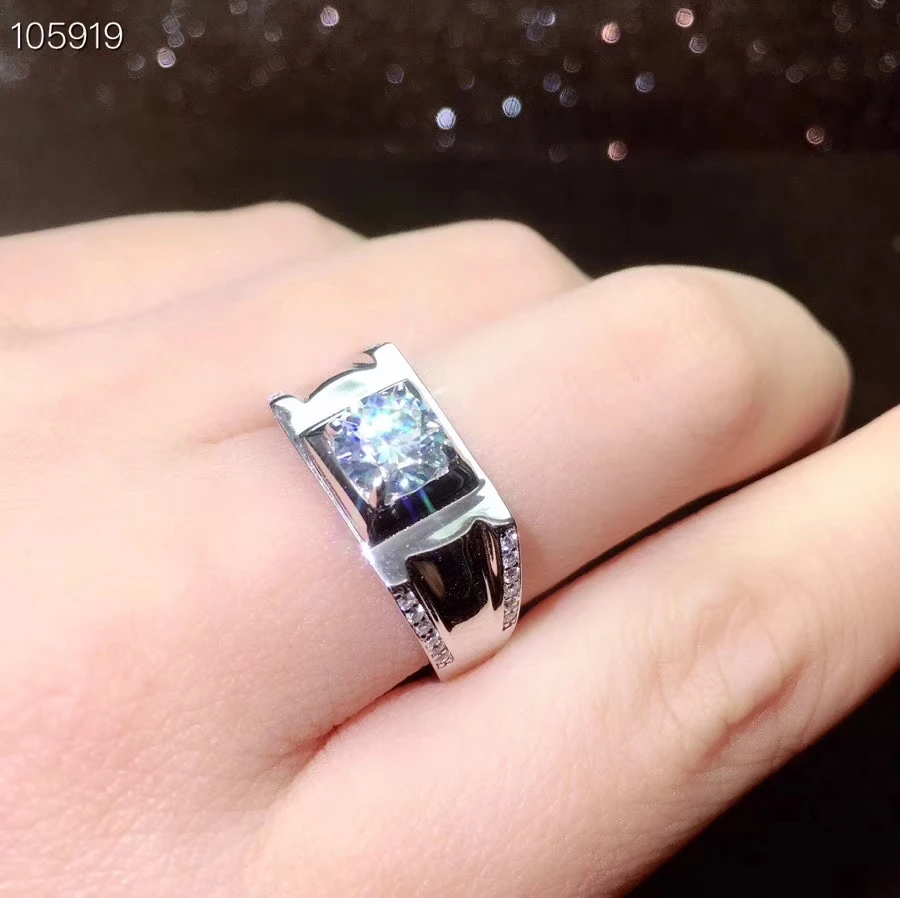 Кольцо с драгоценным камнем из муассанита для мужчин, подарок, хорошее ювелирное изделие, мигающее кольцо с драгоценным камнем, обручальное кольцо, подарок на день рождения, серебро, изысканный