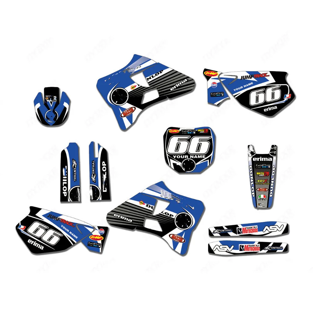 Графика персонализированные наклейки мотоцикл Decos наборы для Yamaha YZ125 YZ250 1996 1997 1998