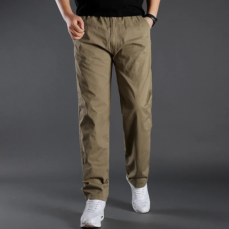 

New Summer Autumn Casual Loose Men Pants Cotton Male Straight Long Trousers Fashion Business Work Pants Men's Plus Size M-6XL