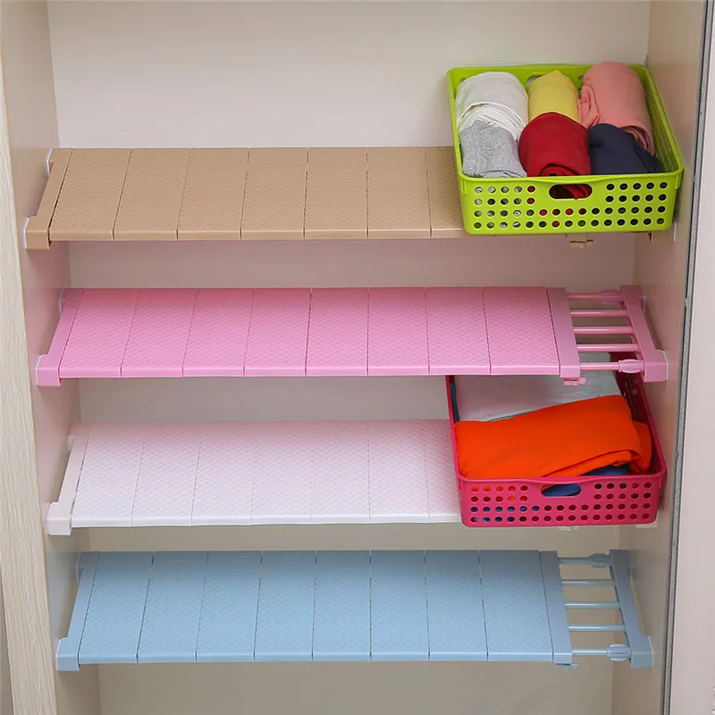 

Adjustable Wardrobe Closet Storage Rack Layered Partition Board Commodity Shelf Wardrobe Partition Storage Rack Kitchen Shelf