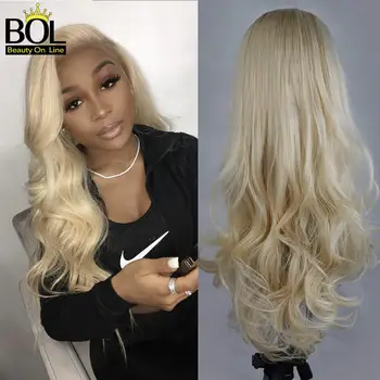 

Beauty On Line 24" Long Wavy U Part Wig 613# Synthetic Wigs Female High Quality Clip in Hair Extensions One Piece Swiss Rose Net