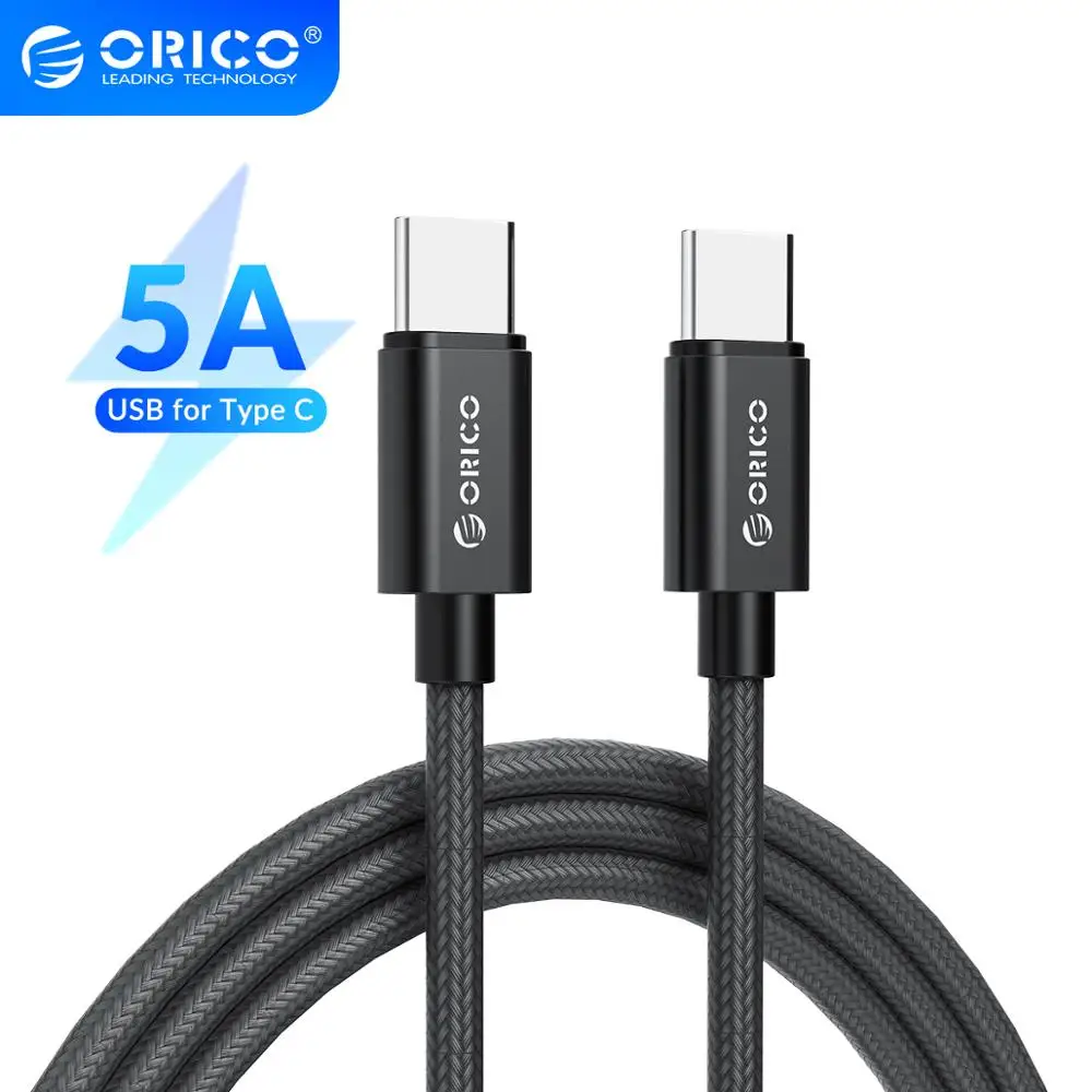Кабель Orico USB Type C to QC3.0 5A для Huawei Mate 20 Redmi K20 Note7 Quick Charge 3 0 кабель быстрой зарядки MacBook