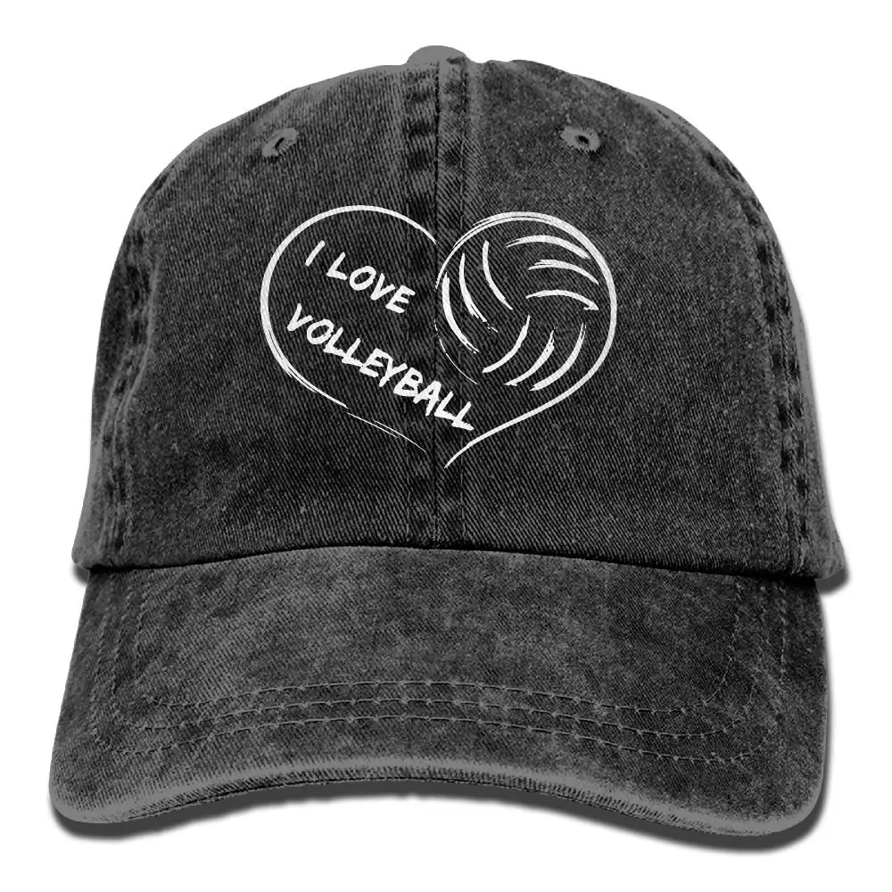 Я люблю волейбол унисекс бейсбольная кепка хлопок деним Регулируемая охотничья Кепка для мужчин и женщин