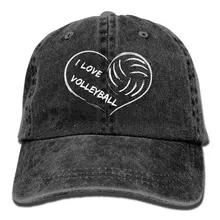 Я люблю волейбол унисекс бейсбольная кепка хлопок деним Регулируемая охотничья Кепка для мужчин и женщин