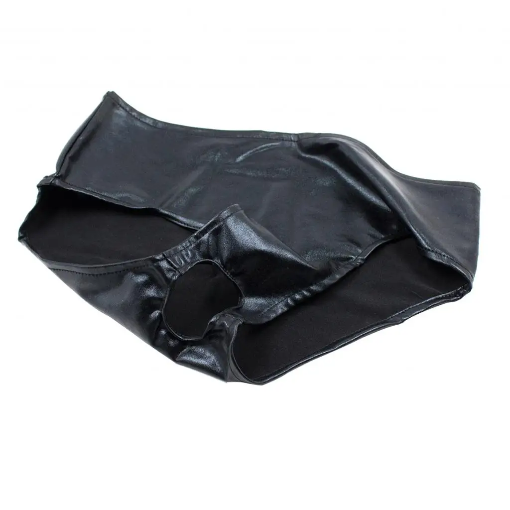 Women Open crotch underwear Leather Open Crotch Briefs  Panties Thong Knickers Lingerie for sex 