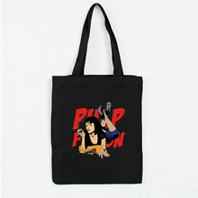 Холщовые сумки в стиле панк с кинозвездой, Новое поступление, художественные женские сумки для покупок, сумки через плечо, сумочка, Миа Уоллес, рисунок персонажа