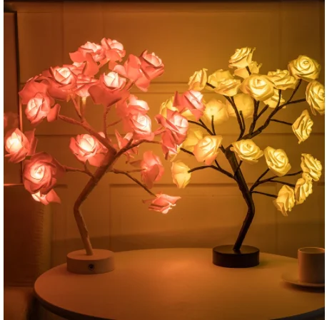

Led lamp Rose Flower Tree Shape USB Port and Battery Powered Decorative LED Table Lights Parties,Xmas,Wedding