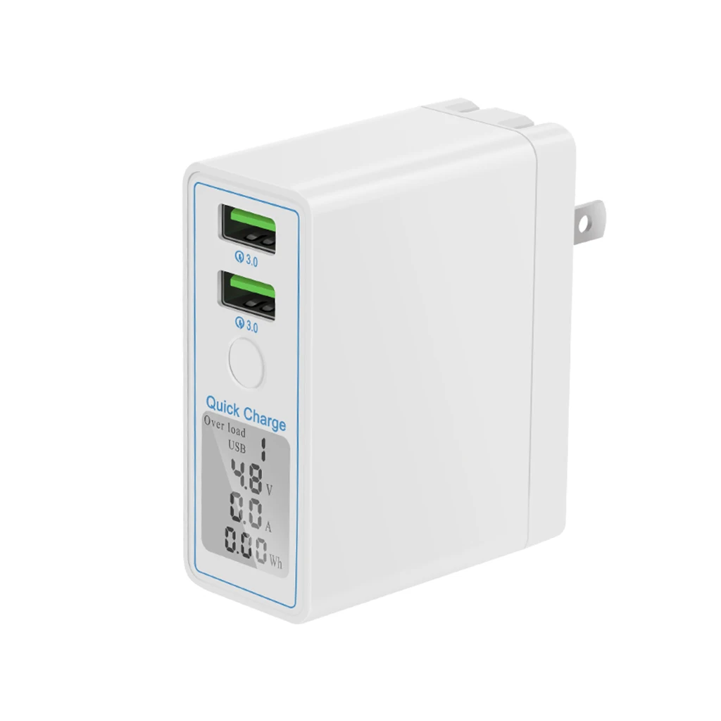 Европейский Союз (ЕС) 36 Вт двойной USB быстрая зарядка 3,0 зарядное устройство адаптер Светодиодный дисплей Быстрая QC 3,0 USB зарядное устройство для iPhone samsung Xiaomi путешествия настенное зарядное устройство - Тип штекера: Европейский Союз (ЕС)