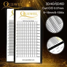 Premade Fans ресницы объем ресниц Длинные Стволовые ресницы удлинение 3D/4D/5D6D C/D завитые норковые ресницы для наращивания Quewel