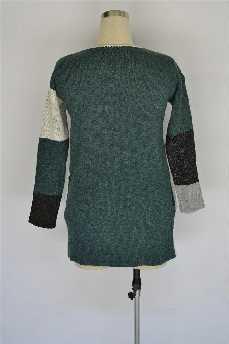 Fitshinling модный кардиган трикотажная куртка зимняя верхняя одежда Boho блок пэчворк тонкие свитера кардиганы женские длинные пальто