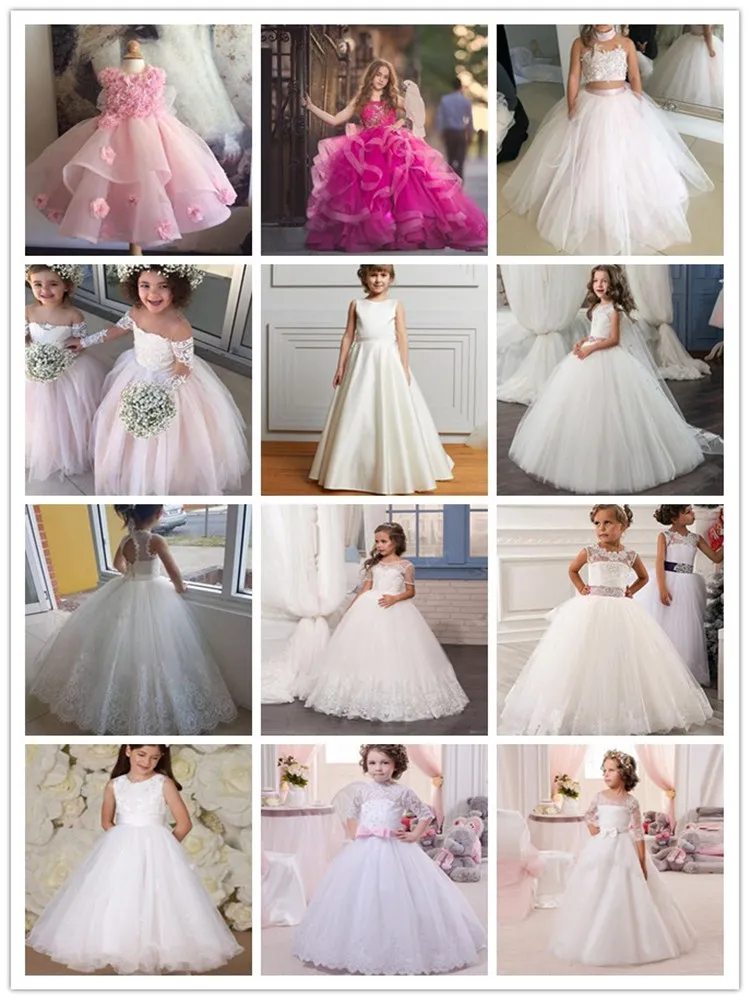 Платья с цветочным узором для девочек кружевное платье принцессы с аппликацией для свадьбы, Первое Святое Причастие, Платья для особых случаев