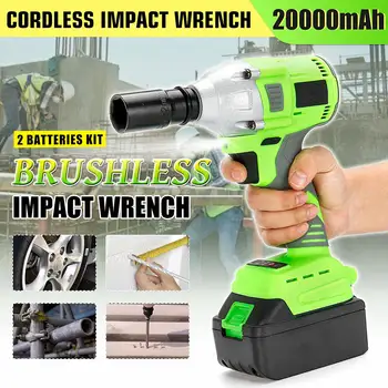 

20000mAh Brushless Electric Cordless Impact Wrench LED Powerful Tool High Torque Rechargeable Lithium Battery Wrench Power Tools