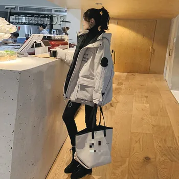 

2019 Winter Cargo Women Parkas Ins Popular Warm Hoodie Female Overcoat