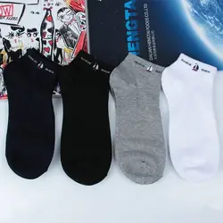 Корейские мужские короткие носки с буквенным принтом; хлопковые Дышащие Модные Повседневные спортивные носки; сезон весна-лето; chaussettes homme