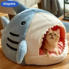 

Dog Beds Kennel Warm Shark Shape Winter Removable Washable Small Dog Cat Kennel Mats Nest House Type Pet Supplies