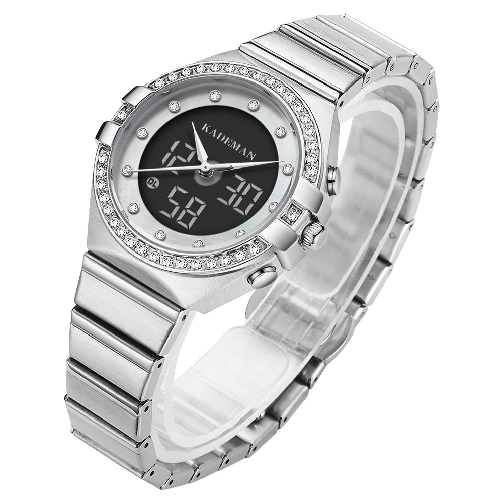 KADEMAN Casual Ladies Watches Luxury Design LCD Quartz Wristwatch TOP Brand Fashion Girls Business Women Clock relogios feminino