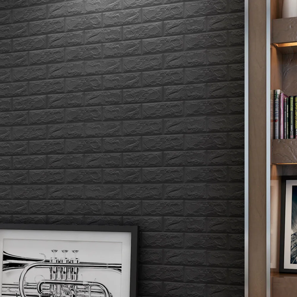 DIY 3D Brick PE Foam Wallpaper Self-adhesive Panels Room Decal Stone Decoration Embossed brick wallpaper Wall Stickers #2d08 (18)