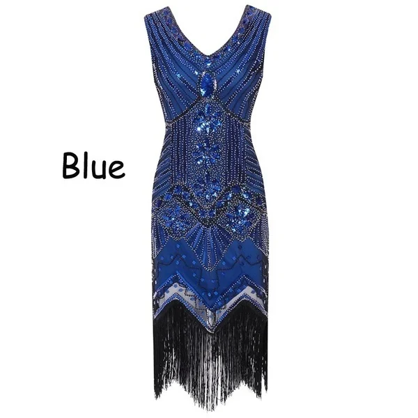 6 шт./компл.) 1920s Gatsby блестки бахромой Пейсли платье с 5 шт аксессуары SetVintage платье Great Gatsby платье 1920s