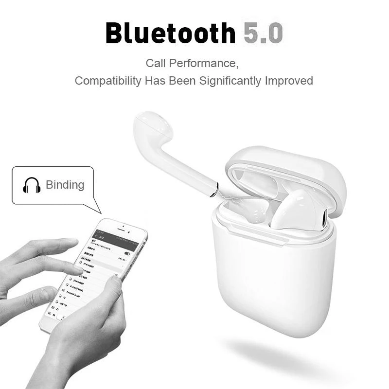 Беспроводная Bluetooth гарнитура i12 TWS Bluetooth 5,0 спортивные наушники портативные сенсорные наушники для всех мобильных телефонов