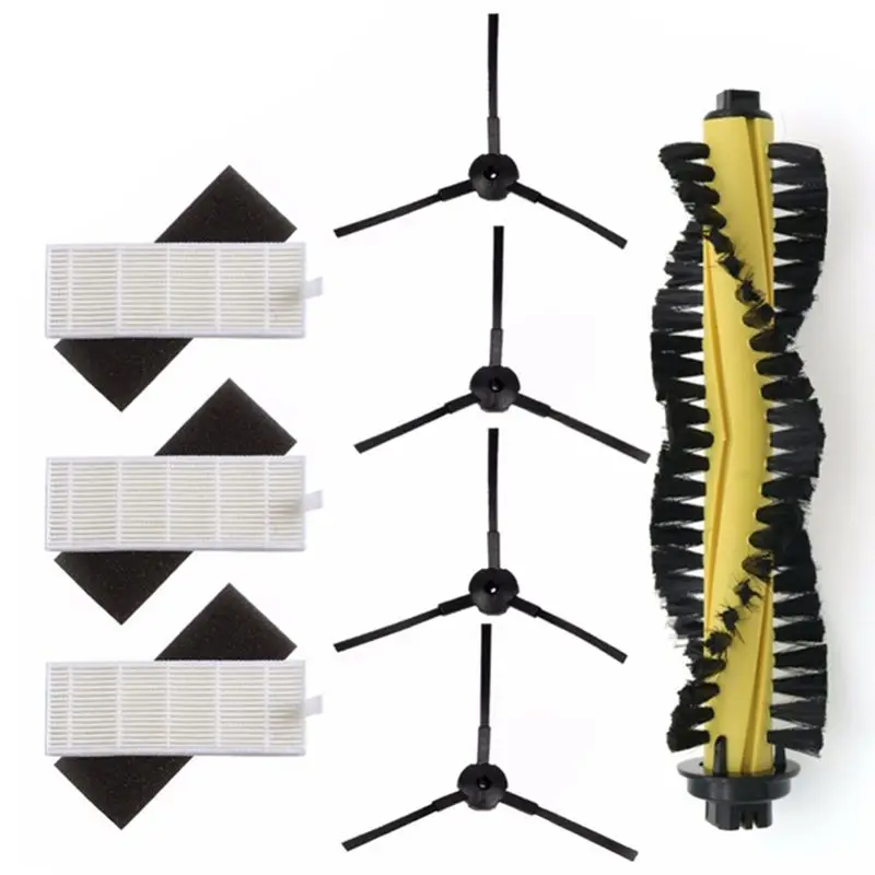 

1xMain Brush+3xHEPA Filter+3xSponge+4xSide Brushes for Machine Vacuum Cleaner Parts polaris chuwi ilife a4 T4 X432 X430 X431