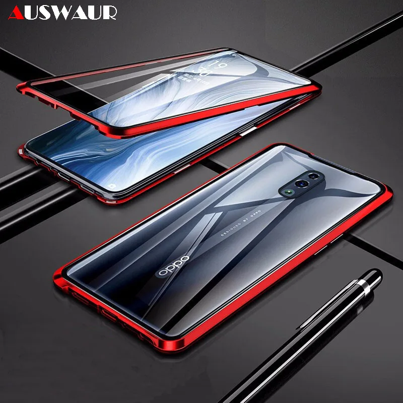 Купить Magnetic Double Tempered Glass Metal Phone Case for OPPO R11S R15 Dream Standard R17 X Plus Reno 10X Zoom 2Z 2F ACE K1 K3 K5  | Отзывы и видеообзор (4000423209902)