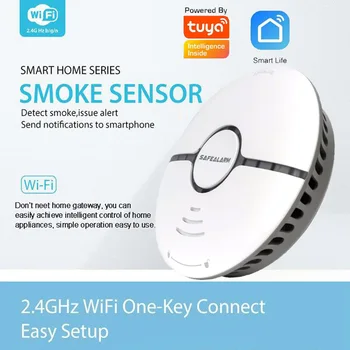 

Smart life tuya smoke detector fire security system wifi sensor standalone wireless cigarette alarm compatible Alexa google