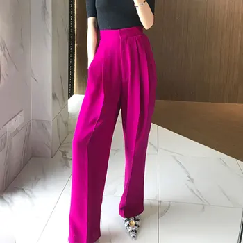

Trouser For Women High Waist Causal Loose Wide Leg Pants Female 2020 Autumn Korean Fashion Elegant Tide