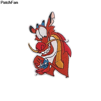 

20pcs/lot A3409 Patchfan Cartoon Dragon Iron on Patches Clothing para diy Embroidered badges Sewing Applique Patchworks sticker