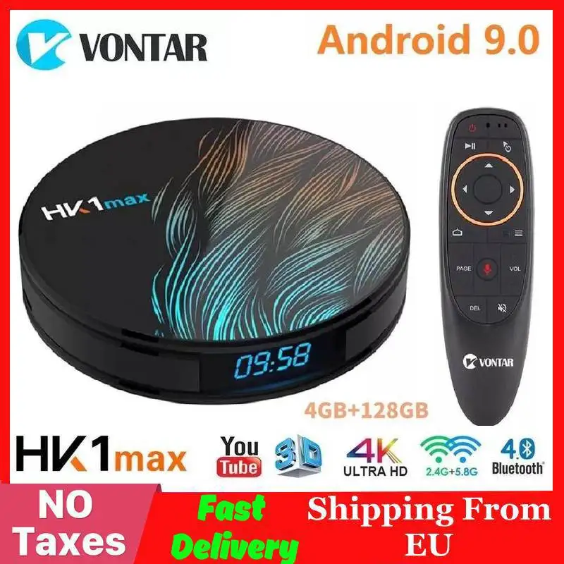 4 K Smart tv BOX Android 9,0 RK3328 4 Гб ОЗУ 64 Гб HK1 MAX ТВ приемник медиапроигрыватель Google Assistant быстрый набор верхней коробки HK1MAX pk x96