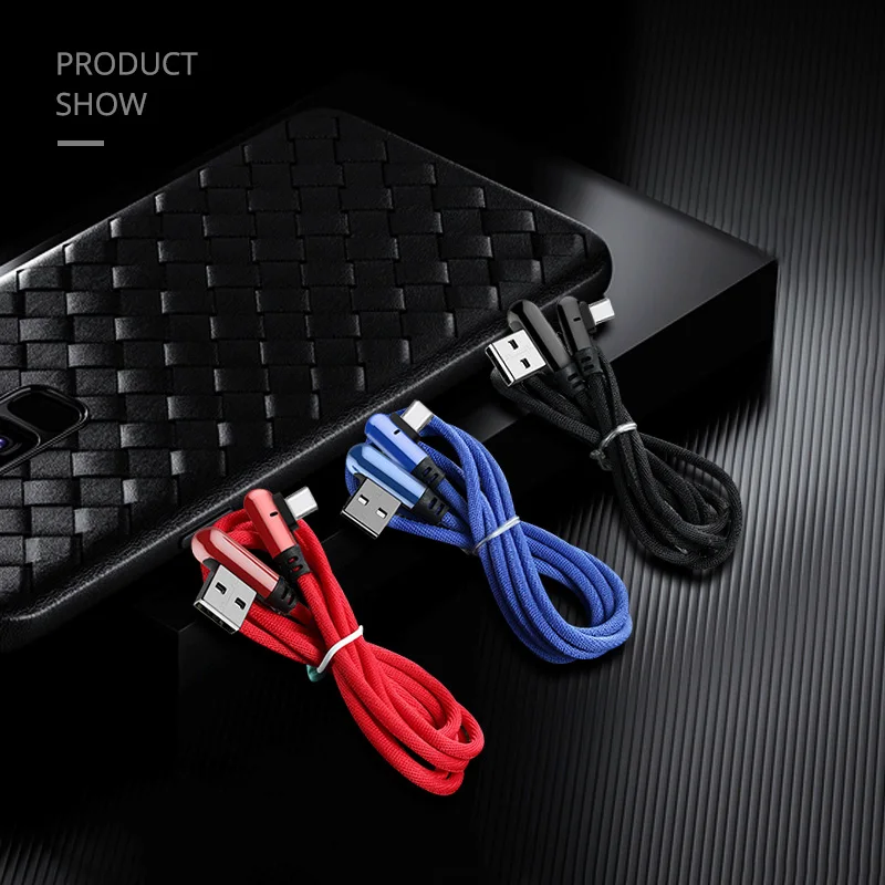 Зарядный usb кабель ANMONE 90 градусов USB Type C 2 4 А зарядный Micro L для игр Huawei Samsung|Кабели