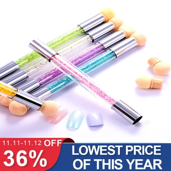 

1pc Nail Art Decoration Gradual Blush Dyeing Pen Phototherapy Double-headed Gradient Brushes Handle Sponge Nail Art Tools H0993