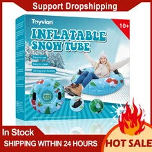 Toyvian 94cm PVC Kids Snow Tube Inflatable Round Snow Sled with Handles for Skiing Skating Snow Games tanie tanio CN (pochodzenie) Inflatable Skiing Equipment PVC Skiing Ring Inflatable Skiing Tube Inflatable Snow Ring Inflatable Snow Tube