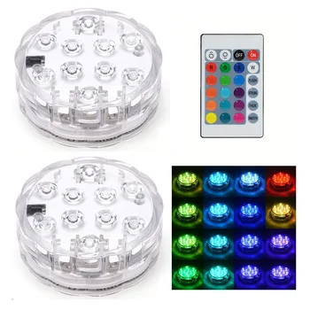 

Underwater Lights Waterproof IP68 Led Submersible Light Remote Control Magnit Lighting For Fountain Aquarium Swimming Ponds Pool