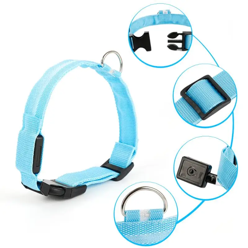 LED Pet Dog Cat Collar Luminous Safety Glow Necklace Flashing Lighting Up Collars For Puppy Cat Pet Supplies Cat Collars