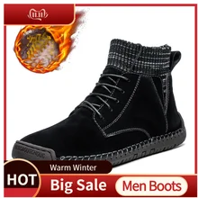 Теплые зимние ботинки мужские повседневные Бархатные теплые высокие носки рабочая обувь с локомотивом мужская обувь на плоской подошве; chaussure homme