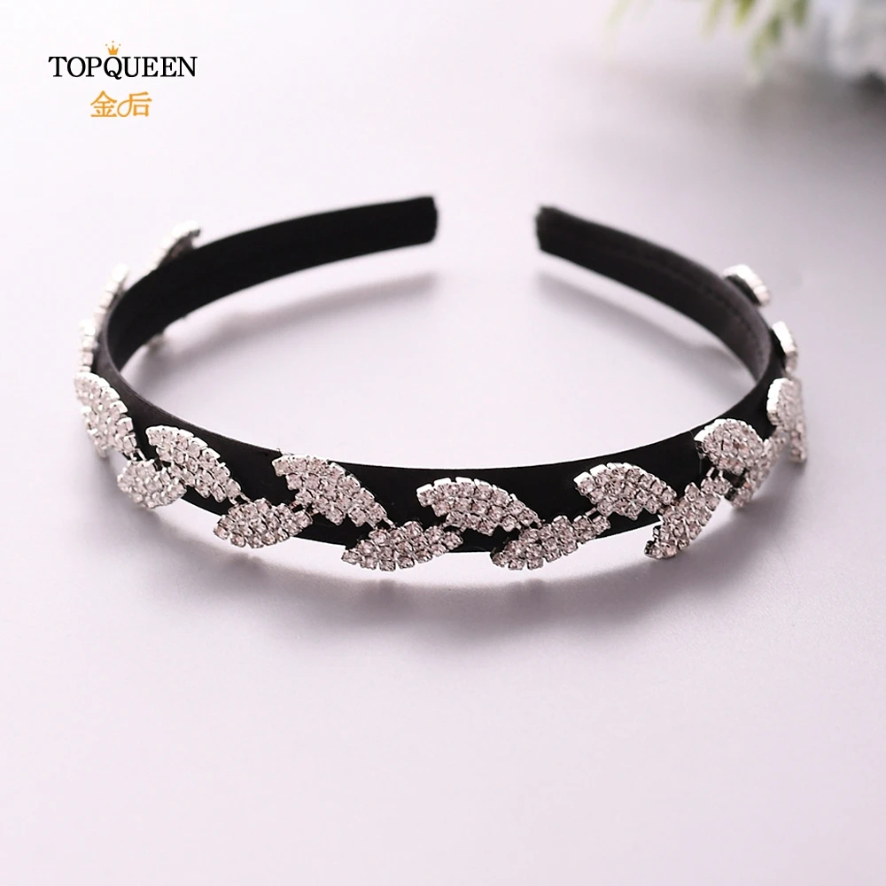 TOPQUEEN S198-FG повязка для волос в стиле барокко винтажная Серебряная Бриллиантовая тиара блестящие стразы лента для волос для женщин Свадебные аксессуары для волос