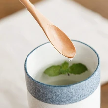 10 Pieces of Soup Spoon Natural Beech Wood Long Handle Drink Spoons Cocktail Household Items and Swizzle Stricks