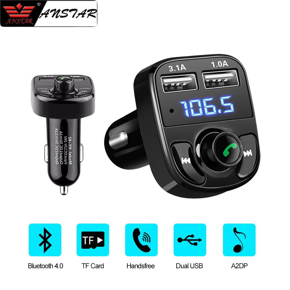 Автомобильный комплект с Bluetooth mp3-плеером FM-трансмиттером двойным USB-портом а