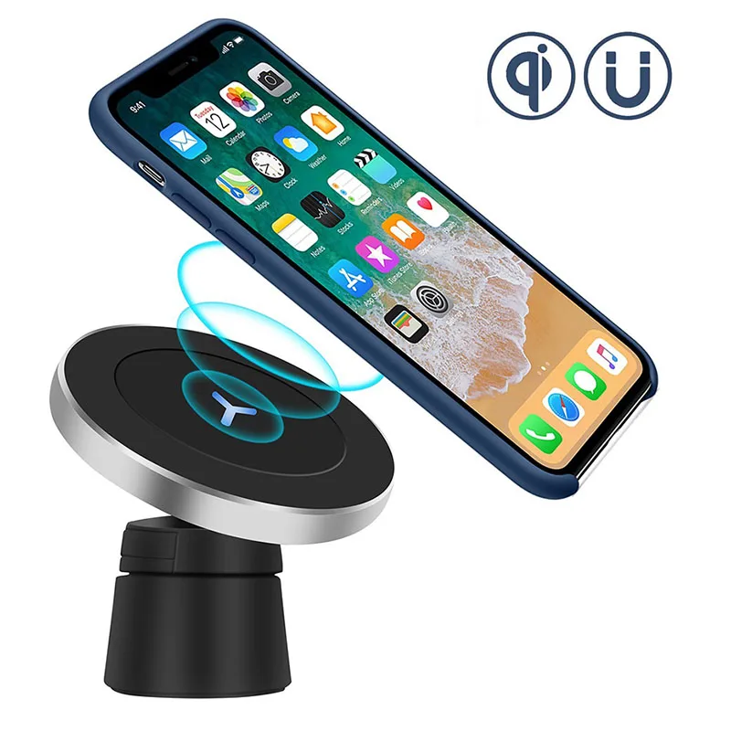 Магнитное автомобильное беспроводное зарядное устройство с креплением для Iphone 8