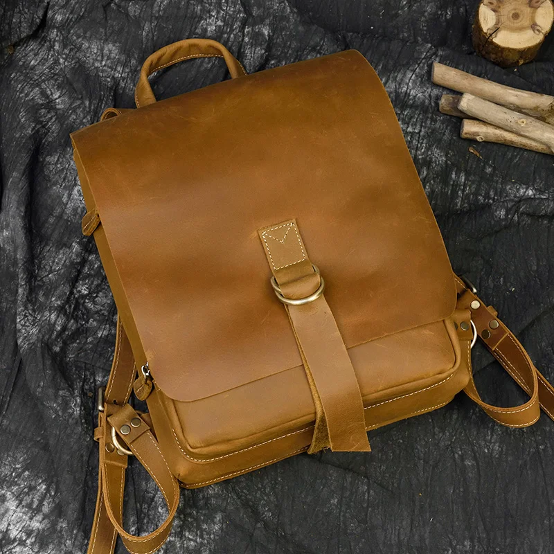 Luufan Ретро дизайнерский рюкзак для путешествий для мужчин и женщин из натуральной кожи, уличный рюкзак, новая модная дорожная сумка, мужская женская сумка