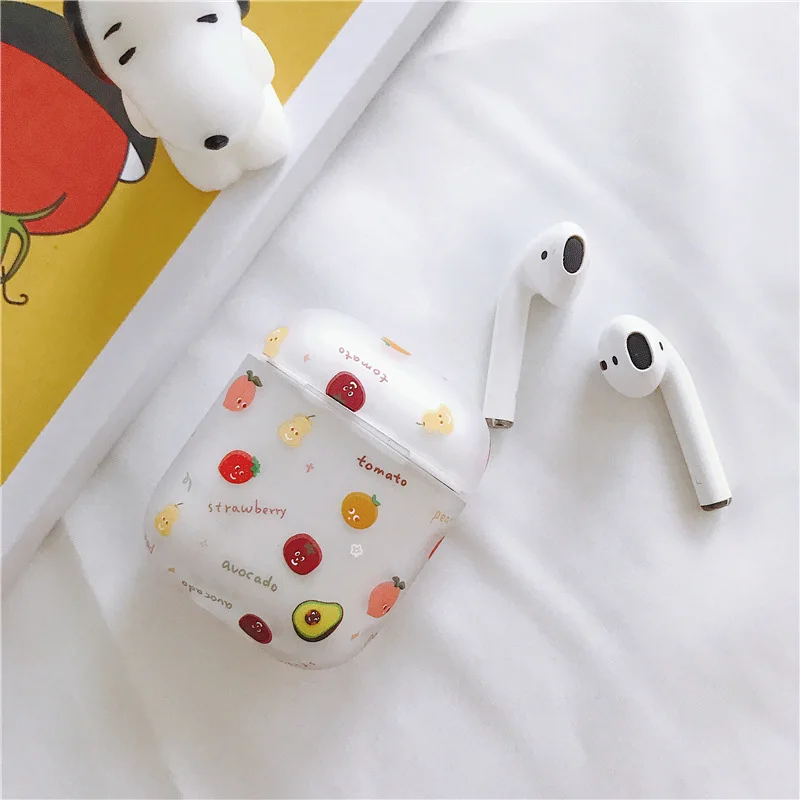 5 Горячий оранжевый клубничный чехол для гарнитура для AirPods чехол жесткий пластиковый Bluetooth беспроводной защитный чехол для Apple AirPods чехол - Цвет: 5