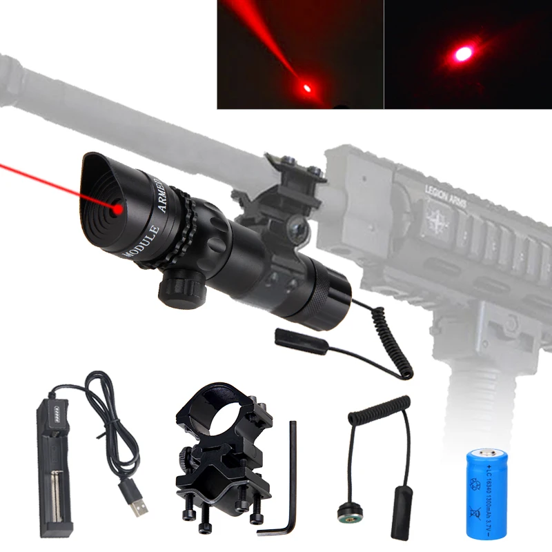 Tactical Hunting Laser Pointer Sight 532nm Green/Red Dot Rifle Underbarrel Mount Compact Scope Adjustable Up Down with Switch laser pointer laser sight red dot laser sight