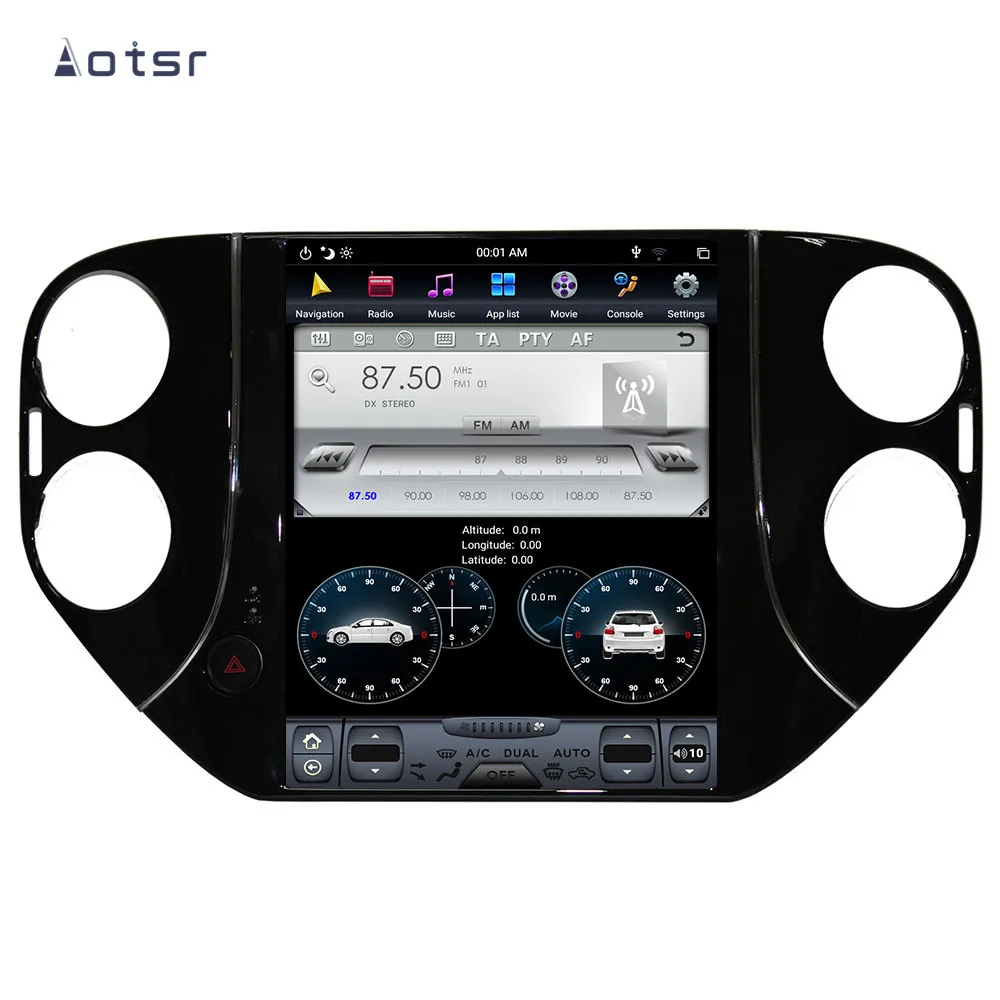 Top Aotsr Tesla 10.4“  Vertical screen Android 8.1 Car DVD Multimedia player GPS Navigation For Volkswagen Tiguan 2010-2016 carplay 5