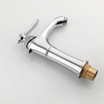 

Washbasin Faucet Hot and Cold Stainless Steel Home Improvement Bathroom Washbasin Faucet Sink Single Hole Main Copper water-tap