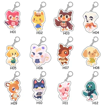 

Anime Animal Crossing Keychain Fashion Jewelry Cute Shaped Pendants Keyring Acrylic Key Chains For Car Bag Accessories