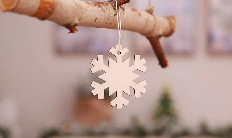 Kids diy gift Wooden angel New Year snowflake Christmas Pendants Craft Christmas Tree Decoration For Home Navidad Ornaments