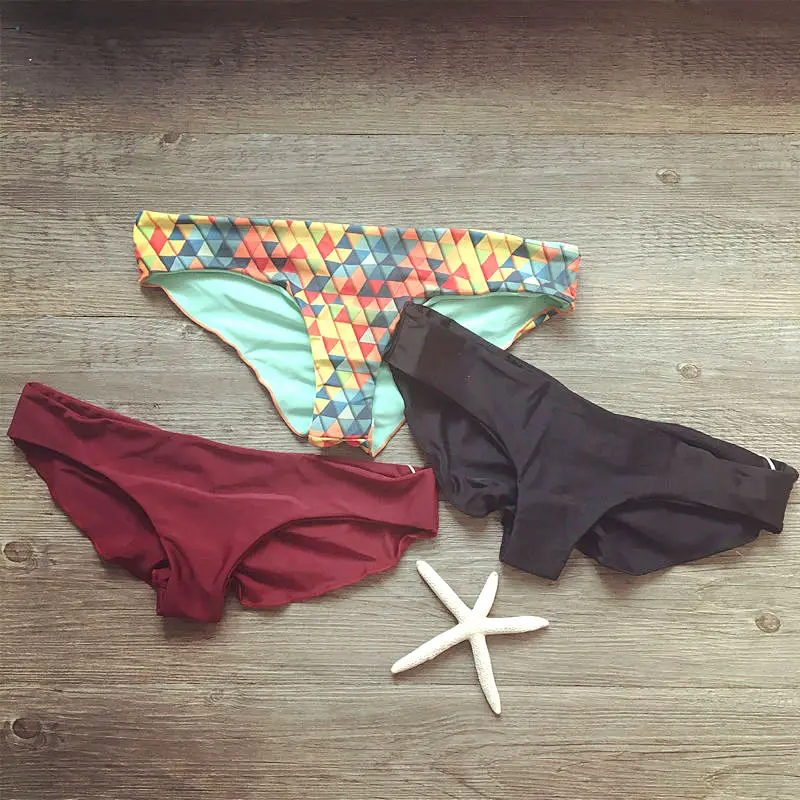 4 Colors Bikinis Women Solid Brazilian Thong Bikini Tanga 2025 Swimsuit Swimwear Women's Swimming Suit Bottom Bathing Suit A117